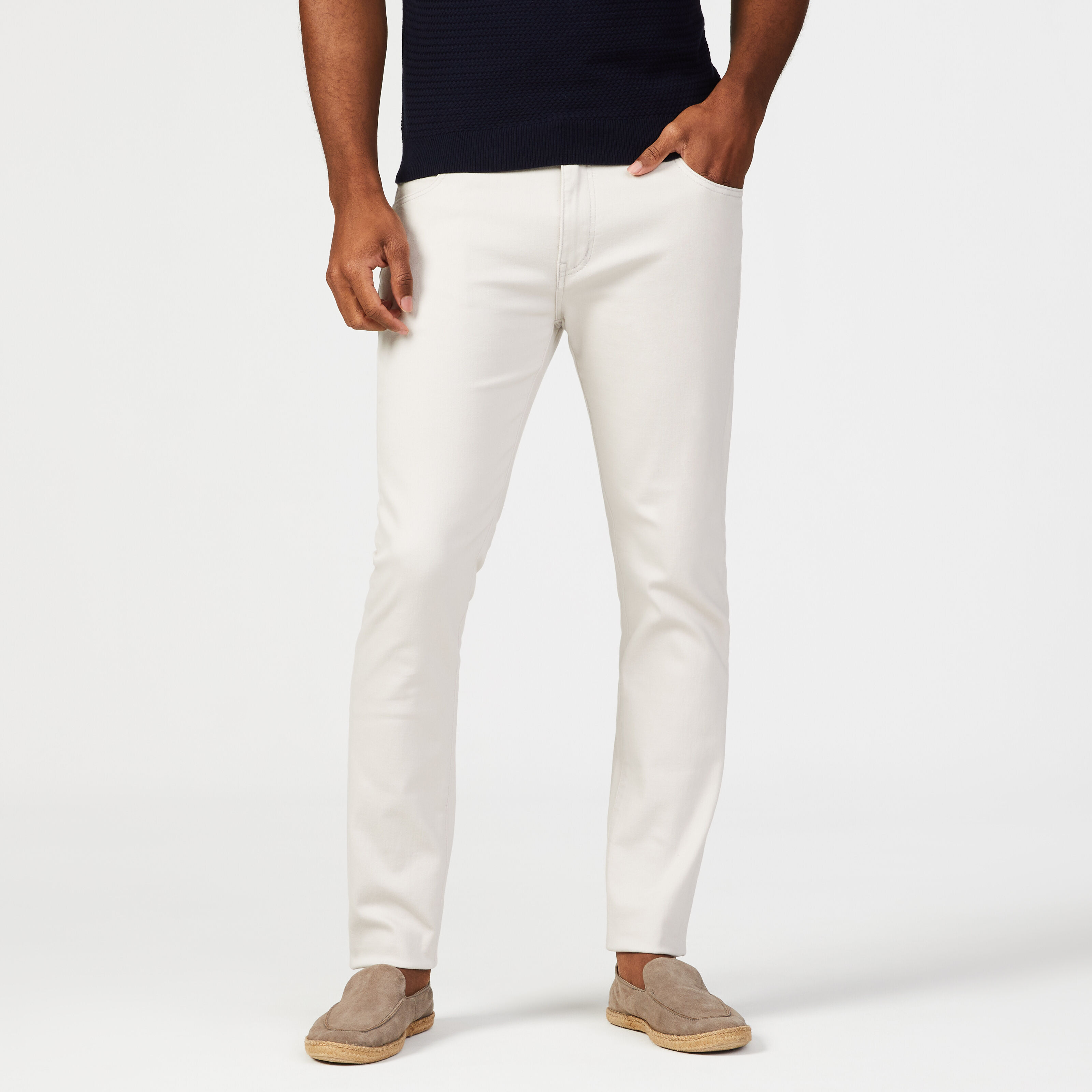 Newtown Off White Stretch Denim 5 Pocket Jeans Jeans Politix